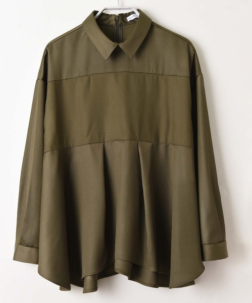 RAW FUDGE(ローファッジ)の「サテン切替Aラインブラウス(シャツ/ブラウス・レディース・ブラック/ベージュ/オフホワイト/カーキ・M)」の21枚目の写真
