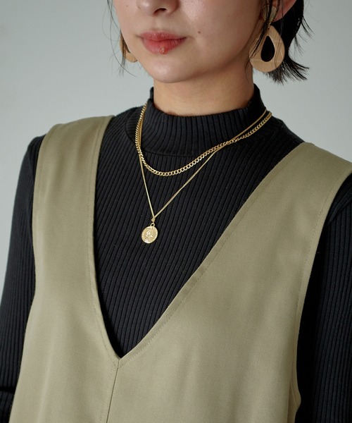 KANGOL EXTRA COMFORT（カンゴールエクストラコンフォート）の「【KANGOL EXTRA COMFORT(カンゴール エクストラコンフォート)】《WEB別注》Vネック ツイルワンピース 3WAYジャンスカ（ジャンパースカート・レディース・ブラック/ベージュ/カーキ・LL/M/L）」の13枚目の写真