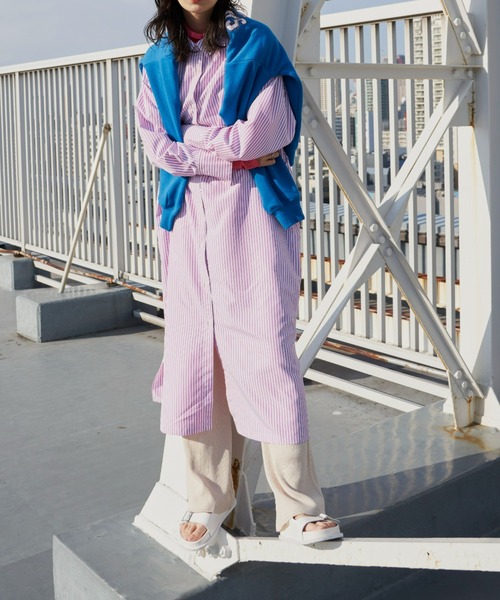 Auntie Rosa Holiday(アンティローザホリデー)の「ストライプシャツワンピース(シャツワンピース・レディース・ピンク/ブルー・FREE)」の19枚目の写真