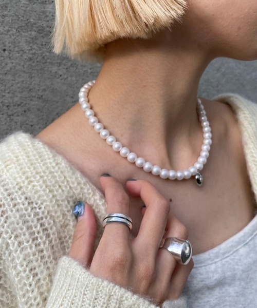 CIAOPANIC（チャオパニック）の「ハートチャームチョーカー（ネックレス・レディース・オフホワイト/シルバー・FREE）」の9枚目の写真