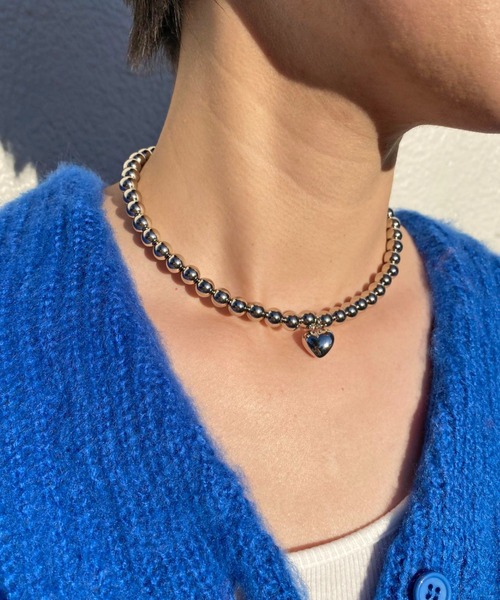 CIAOPANIC（チャオパニック）の「ハートチャームチョーカー（ネックレス・レディース・オフホワイト/シルバー・FREE）」の13枚目の写真