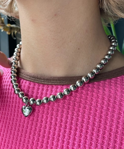 CIAOPANIC（チャオパニック）の「ハートチャームチョーカー（ネックレス・レディース・オフホワイト/シルバー・FREE）」の12枚目の写真