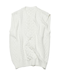 COTTON CABLE KNIT VEST