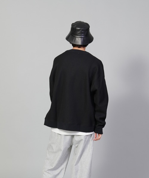 UNIIT（ユニット）の「【UNIIT/ユニット】ビッグワッフルカーディガン（カーディガン/ボレロ・メンズ・グリーン/ブラック/アイボリー・MEDIUM/LARGE/SMALL）」の11枚目の写真