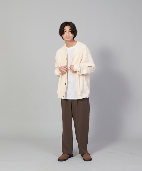 UNIIT（ユニット）の「【UNIIT/ユニット】ビッグワッフルカーディガン（カーディガン/ボレロ・メンズ・グリーン/ブラック/アイボリー・MEDIUM/LARGE/SMALL）」の14枚目の写真