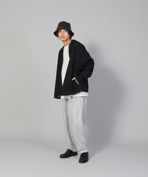 UNIIT（ユニット）の「【UNIIT/ユニット】ビッグワッフルカーディガン（カーディガン/ボレロ・メンズ・グリーン/ブラック/アイボリー・MEDIUM/LARGE/SMALL）」の5枚目の写真