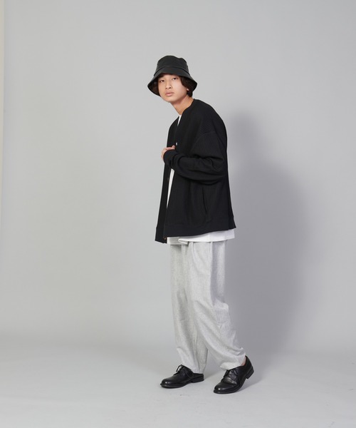 UNIIT（ユニット）の「【UNIIT/ユニット】ビッグワッフルカーディガン（カーディガン/ボレロ・メンズ・グリーン/ブラック/アイボリー・MEDIUM/LARGE/SMALL）」の7枚目の写真