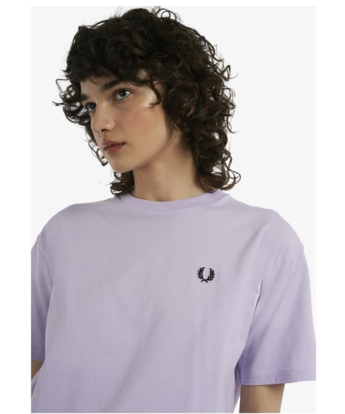 Tシャツ・カットソー FRED PERRY [Women's] Crew Neck T-shirt 5FT1990 Crew Neck T-Shirt - Snow White | Women's Shirts | Checked