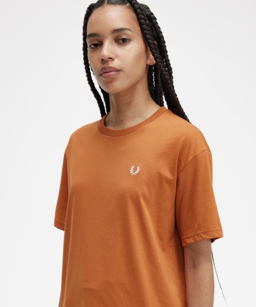 FRED PERRY クルーネックTシャツ S クリーム Waffle Stitch Henley Neck T-Shirt(S 760：LIGHT ECRU): | FRED