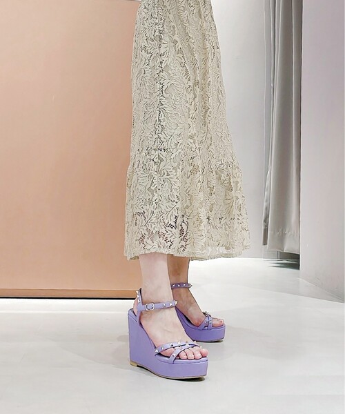 ESPERANZA（エスペランサ）の「◆【厚底／ロングセラー／ストラップ／スタッズ／歩きやすい】ハイウェッジスタッズサンダル（サンダル・レディース・ブラック/ベージュ/イエロー/パープル系/ピンク系・LL/S/M/L）」の20枚目の写真