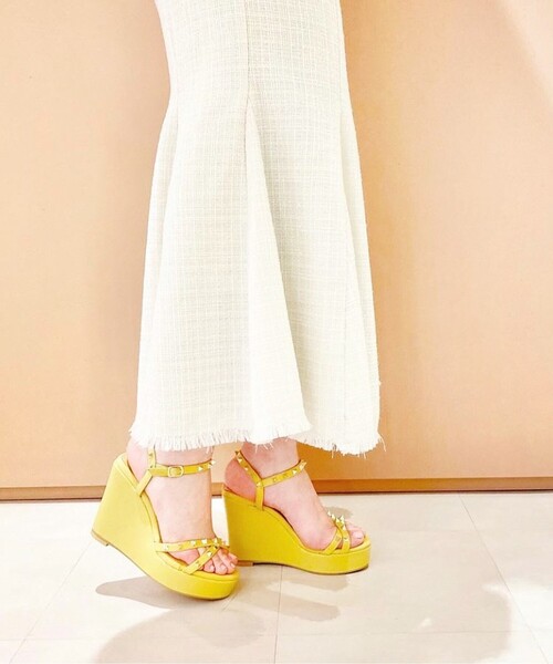 ESPERANZA（エスペランサ）の「◆【厚底／ロングセラー／ストラップ／スタッズ／歩きやすい】ハイウェッジスタッズサンダル（サンダル・レディース・ブラック/ベージュ/イエロー/パープル系/ピンク系・LL/S/M/L）」の22枚目の写真