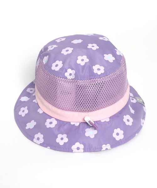 KP DECO（ケーピーデコ）の「撥水ポリエステルタフタ花プリント日よけ付き帽子(S-L)（ハット・キッズ・パープル/ピンク・SMALL/LARGE/MEDIUM）」の7枚目の写真