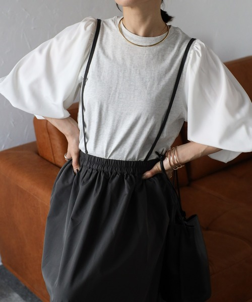 ap retro(アプレトロ)の「袖バルーンカットソー(Tシャツ/カットソー・レディース・ホワイト/ブラック/アイボリー/オートミール・FREE)」の4枚目の写真