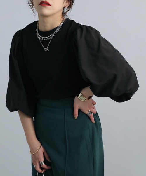 ap retro(アプレトロ)の「袖バルーンカットソー(Tシャツ/カットソー・レディース・ホワイト/ブラック/アイボリー/オートミール・FREE)」の19枚目の写真