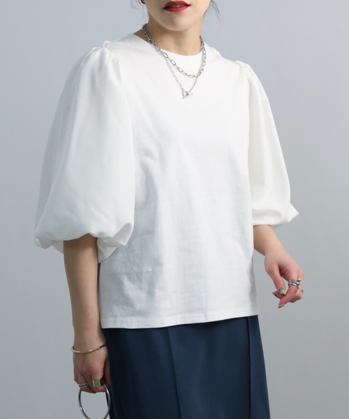 ap retro(アプレトロ)の「袖バルーンカットソー(Tシャツ/カットソー・レディース・ホワイト/ブラック/アイボリー/オートミール・FREE)」の9枚目の写真