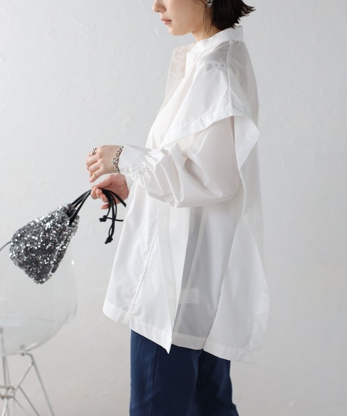 セール】スクエアポンチョシャツ（シャツ/ブラウス）｜Bonjour Sagan