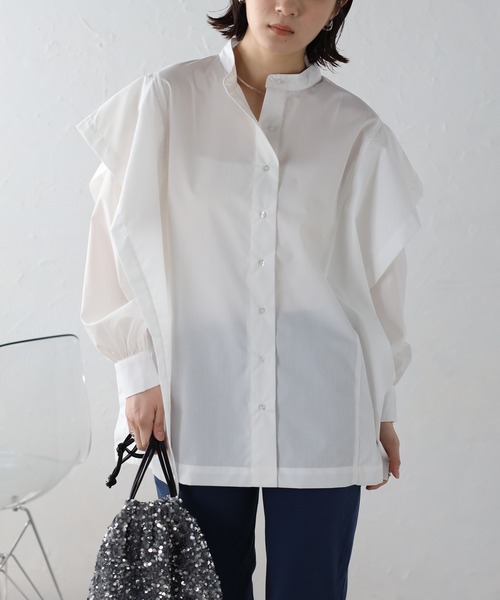 セール】スクエアポンチョシャツ（シャツ/ブラウス）｜Bonjour Sagan