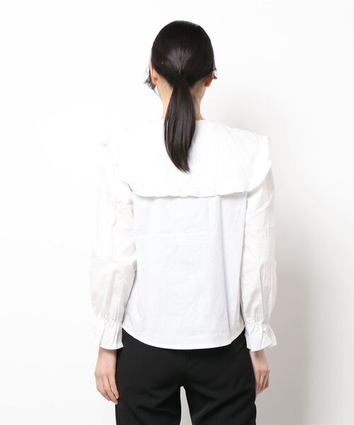 frunco（フランコ）の「襟フリルリボンブラウス（シャツ/ブラウス・レディース・ホワイト/ブルー・FREE）」の3枚目の写真