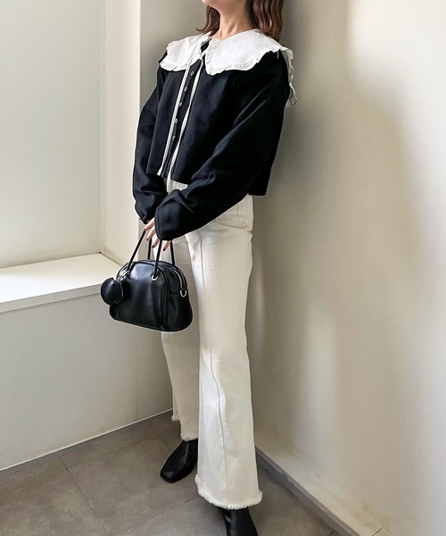 frunco（フランコ）の「襟フリルリボンブラウス（シャツ/ブラウス・レディース・ホワイト/ブルー・FREE）」の16枚目の写真