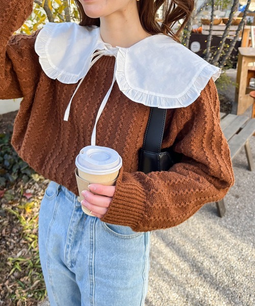 frunco（フランコ）の「襟フリルリボンブラウス（シャツ/ブラウス・レディース・ホワイト/ブルー・FREE）」の8枚目の写真