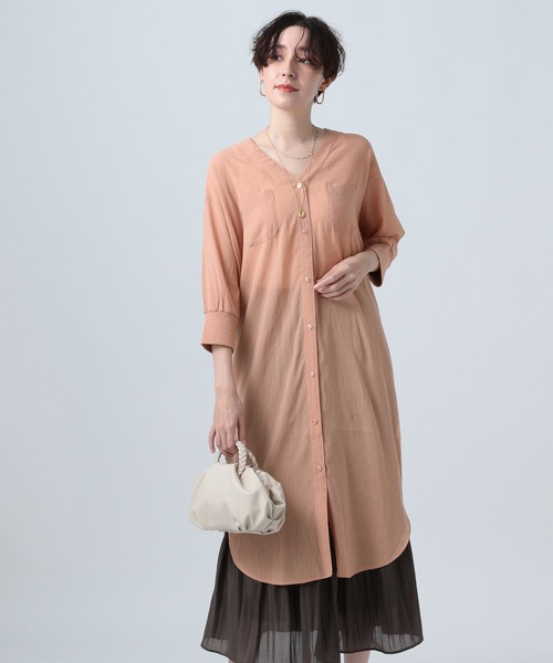 BEIGE LESAY ワンピース ピンク ベイジ シャツ 【公式通販】 BEIGE LESAY ワンピース ピンク ベイジ シャツ 【公式通販】