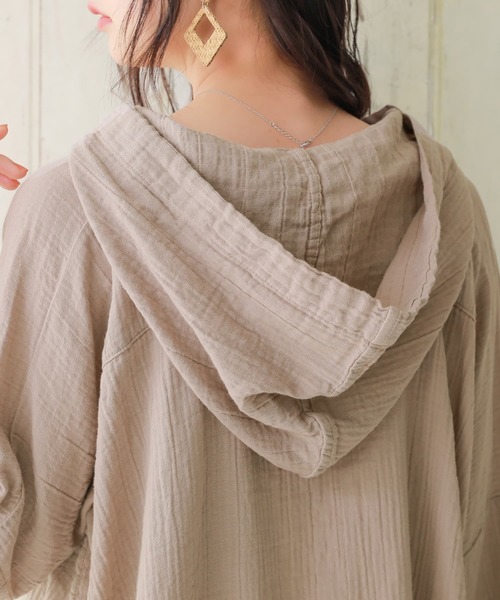 osharewalker（オシャレウォーカー）の「【廃盤】『ダブルガーゼキーネックパーカー』（パーカー・レディース・ネイビー/ブラウン/グリーン/モカ・FREE）」の19枚目の写真