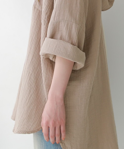 osharewalker（オシャレウォーカー）の「【廃盤】『ダブルガーゼキーネックパーカー』（パーカー・レディース・ネイビー/ブラウン/グリーン/モカ・FREE）」の20枚目の写真