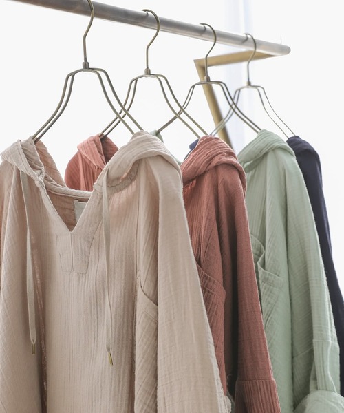 osharewalker（オシャレウォーカー）の「【廃盤】『ダブルガーゼキーネックパーカー』（パーカー・レディース・ネイビー/ブラウン/グリーン/モカ・FREE）」の22枚目の写真