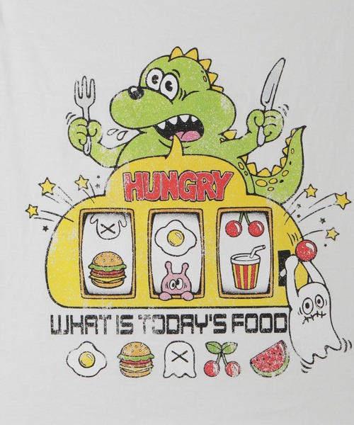Candy Stripper（キャンディストリッパー）の「HUNGRY SLOT BIG BIG Tシャツ（Tシャツ/カットソー・レディース・オフホワイト/ブラック/ライトブルー・2）」の10枚目の写真