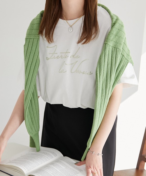 DISCOAT（ディスコート）の「【ZOZO限定】立体プリントロゴTシャツ（Tシャツ/カットソー・レディース・チャコールグレー/ライトグレー/オフホワイト・FREE）」の10枚目の写真