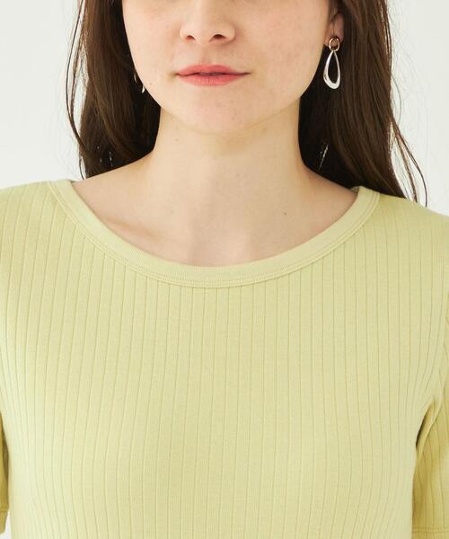 テレコクルーネックプルオーバーカットソー