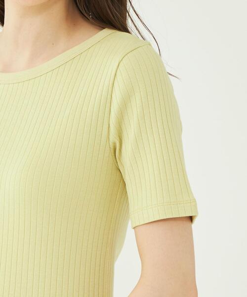 テレコクルーネックプルオーバーカットソー