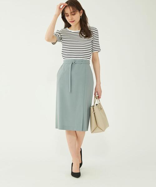 テレコクルーネックプルオーバーカットソー