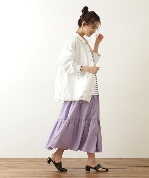 N.(N. Natural Beauty Basic)(エヌエヌナチュラルビューティーベーシック)の「◆ミドルコーチブルゾン(ブルゾン・レディース・オフホワイト/ブルー/レッド・MEDIUM)」の14枚目の写真