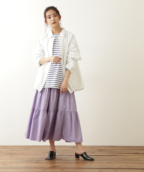 N.(N. Natural Beauty Basic)(エヌエヌナチュラルビューティーベーシック)の「◆ミドルコーチブルゾン(ブルゾン・レディース・オフホワイト/ブルー/レッド・MEDIUM)」の9枚目の写真