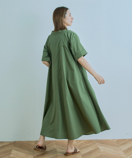 Kelen（ケレン）の「「KELEN/ ケレン」2WAY A LINE SHIRT DRESS "TOWA"（シャツワンピース・レディース・カーキ/オフホワイト/サックスブルー/ブラック・S/M）」の5枚目の写真