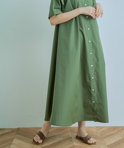 Kelen（ケレン）の「「KELEN/ ケレン」2WAY A LINE SHIRT DRESS "TOWA"（シャツワンピース・レディース・カーキ/オフホワイト/サックスブルー/ブラック・S/M）」の10枚目の写真
