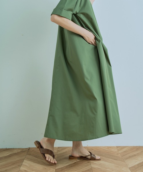 Kelen（ケレン）の「「KELEN/ ケレン」2WAY A LINE SHIRT DRESS "TOWA"（シャツワンピース・レディース・カーキ/オフホワイト/サックスブルー/ブラック・S/M）」の18枚目の写真