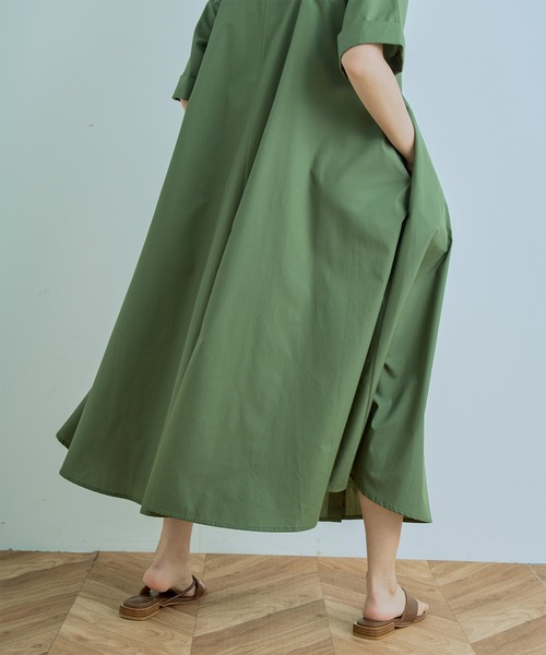 Kelen（ケレン）の「「KELEN/ ケレン」2WAY A LINE SHIRT DRESS "TOWA"（シャツワンピース・レディース・カーキ/オフホワイト/サックスブルー/ブラック・S/M）」の14枚目の写真