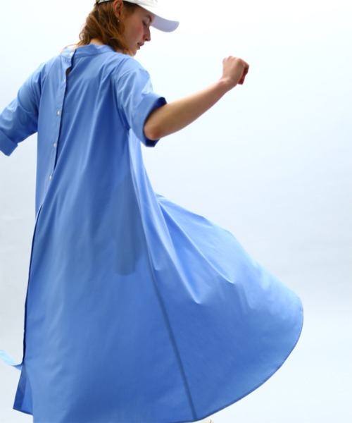 Kelen（ケレン）の「「KELEN/ ケレン」2WAY A LINE SHIRT DRESS "TOWA"（シャツワンピース・レディース・カーキ/オフホワイト/サックスブルー/ブラック・S/M）」の8枚目の写真