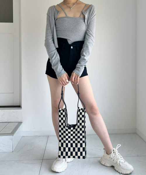 at12:03（アットイチニーゼロサン）の「クロスキャミSETカーディガン（カーディガン/ボレロ・レディース・ブラック/グレー・FREE）」の19枚目の写真