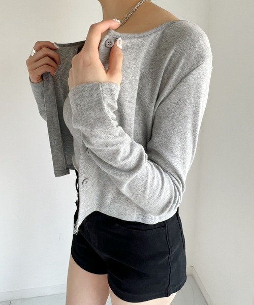 at12:03（アットイチニーゼロサン）の「クロスキャミSETカーディガン（カーディガン/ボレロ・レディース・ブラック/グレー・FREE）」の15枚目の写真