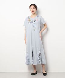 花蝶 海モチーフ刺繍裾レースワンピース Www Dkb Jp