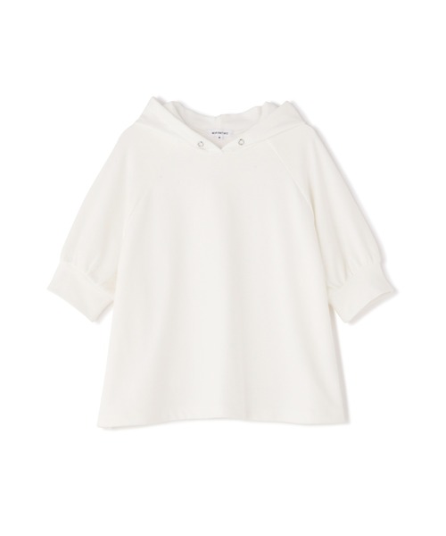 NATURAL BEAUTY BASIC(ナチュラルビューティーベーシック)の「裏毛フーデッドプルオーバー(スウェット・レディース・グレー/オフホワイト/ライトグリーン・MEDIUM)」の12枚目の写真
