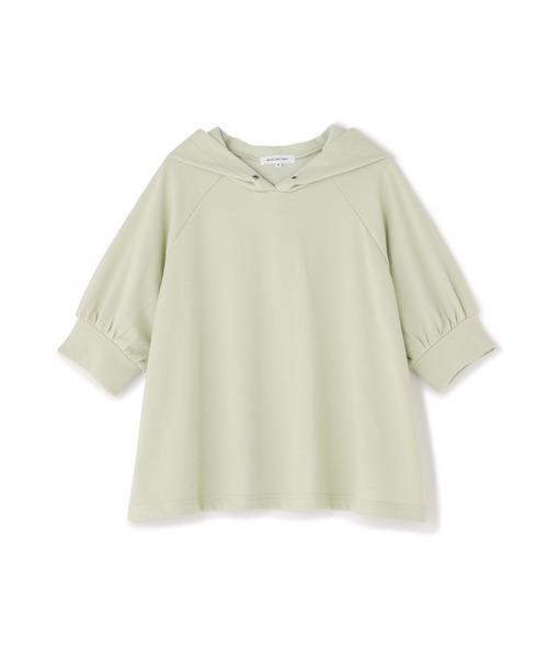 NATURAL BEAUTY BASIC(ナチュラルビューティーベーシック)の「裏毛フーデッドプルオーバー(スウェット・レディース・グレー/オフホワイト/ライトグリーン・MEDIUM)」の16枚目の写真