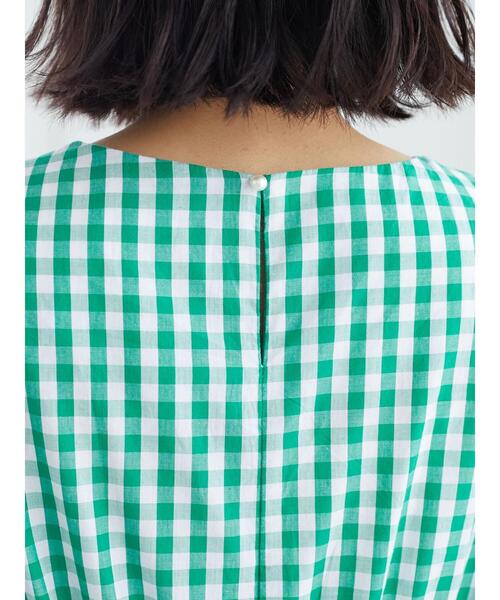 ESCAR（エスカー）の「・ESCAR ギンガム×花刺繍ワンピース（ワンピース・レディース・ブラック/グリーン・FREE）」の19枚目の写真