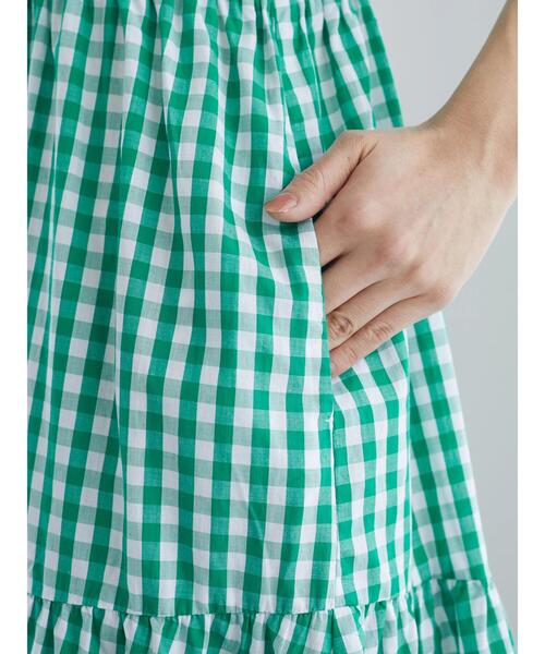 ESCAR（エスカー）の「・ESCAR ギンガム×花刺繍ワンピース（ワンピース・レディース・ブラック/グリーン・FREE）」の22枚目の写真