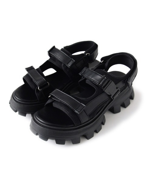 Re:EDIT（リエディ）の「チャンキーソール厚底スポーツサンダル（サンダル・レディース・ブラック/ホワイト×ブラック/ホワイト・SMALL/LARGE/MEDIUM/X-LARGE/XX-LARGE）」の12枚目の写真