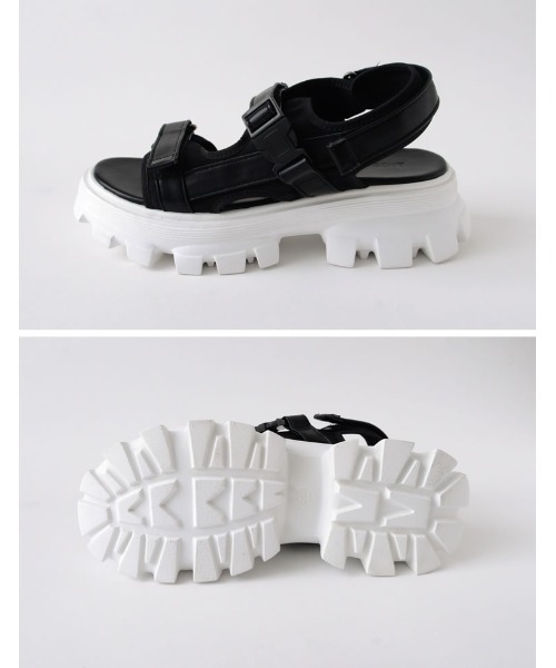 Re:EDIT（リエディ）の「チャンキーソール厚底スポーツサンダル（サンダル・レディース・ブラック/ホワイト×ブラック/ホワイト・SMALL/LARGE/MEDIUM/X-LARGE/XX-LARGE）」の10枚目の写真