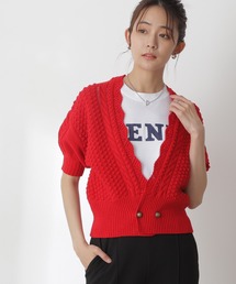 N.(N. Natural Beauty Basic) | ◆ゴールドボタンポコポコ半袖カーディガン(カーディガン/ボレロ)